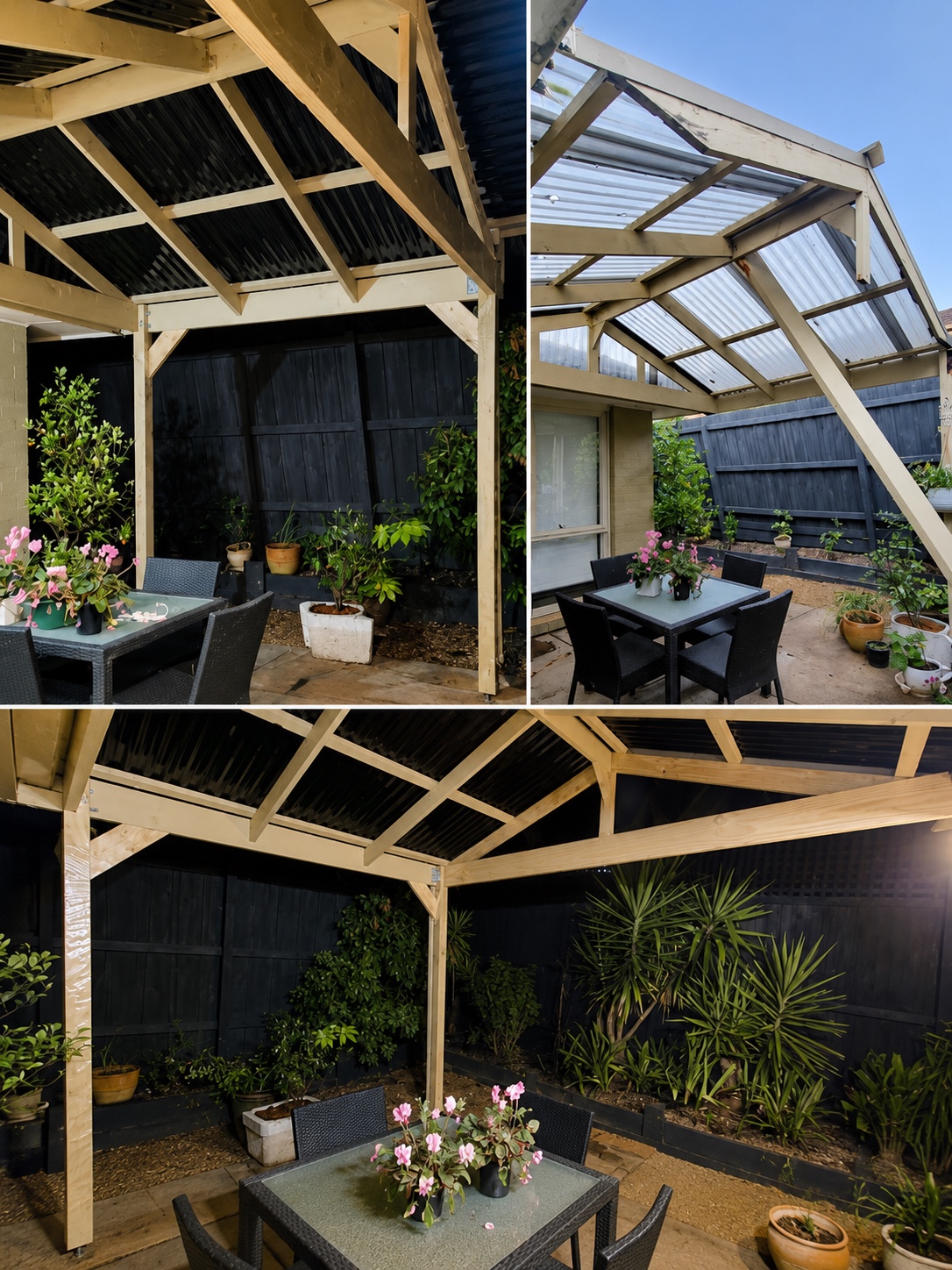 Veranda re-levelled and rebuilt with new beams, posts and bracing by Doncaster Handyman
